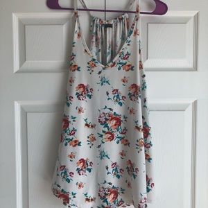 White and floral tank